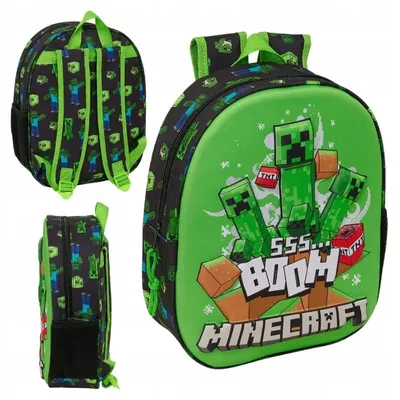 Obrázek produktu pro Safta Minecraft 3D 8,64 l batoh zelený dětský zelený, univerzální velikost
