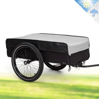Image de Klarfit Remorque Velo Cargo, Charette Velo à 2 Roues, Remorque Vélo pour Bicyclette, Kit de Fixation pour Remorques en Acier avec Attelage et Support, Chariot Etanche pour Camping, Bagages, Trekking