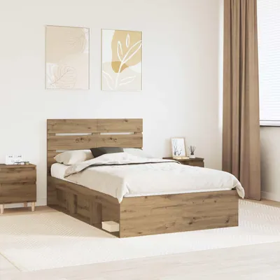 Obrázek produktu pro Maison Exclusive – rám postele s čelem, ruční výroba, dub, 120 x 190 cm