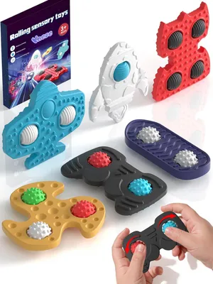 Produktbild von Silikon Rollende Fidget Toys für Kinder & Jugendliche 6er Pack Jungen und Mädchen Leise Sensorik Spielzeuge für Konzentration Stressabbau Autismus