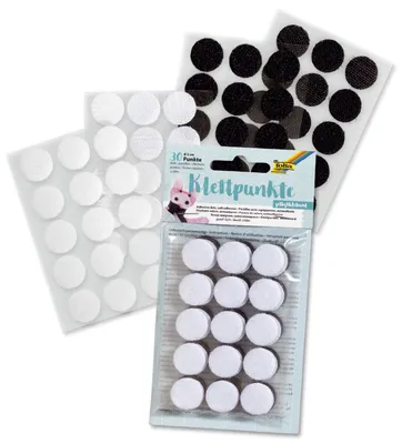 Zdjęcie produktu dla Folia 2301 Kropki na rzep Ø 2 cm 30 szt. czarny/biały asortyment samoprzylepny(S)