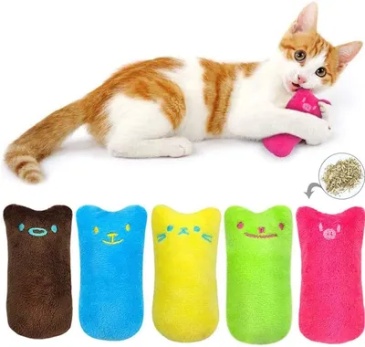 Produktbild von Spielzeug mit Katzenminze,5 Stück Knuddelkissen Niedlich Plüsch Daumen Geformt Katzenspielzeug Katzenminze Set | Katzenspielzeug Beschäftigung | Spielzeug K