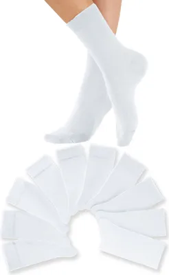 Produktbild von H.I.S. Freizeitsocken Damen und Herren Atmungsaktiver Baumwollanteil; Business, Basic 10 -teilig 10x weiß Größe 39/42