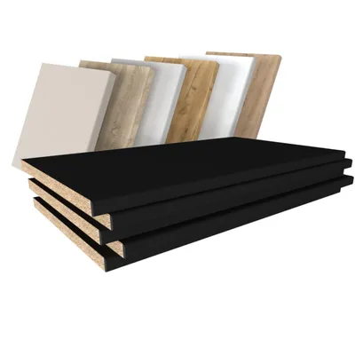 Produktbild von Spanplatte nach Maß, Dekorplatte, Tischplatte, Einlegeboden, 18mm, Schwarz Matt 50x50cm
