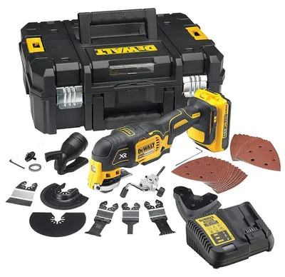 Image de Outil multi-cutter oscillant 18V DEWALT DCS355D2-QW avec coffret, 2 batterie 2,0 Ah et 32 accessoires
