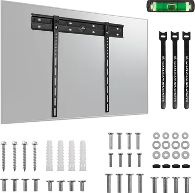 Image de Maclean support mural ultra-plat pour TV 40-85" max VESA 600x400 charge jusqu'à 80kg MC-123