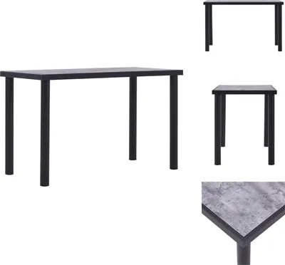 Zdjęcie produktu dla vidaXL Stół do jadalni czarny i betonowy szary 120 x 60 x 75 cm MDF - Stoły do jadalni