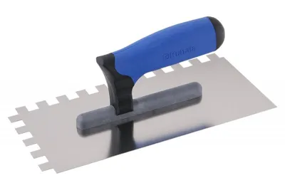Obrázek produktu pro Kubala Stainless steel trowel 130x270 with plastic 2 component handgrip G-11, notch 12*12