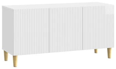 Zdjęcie produktu dla Szafka pod telewizor Biały wysoki połysk 99 x 34,5 x 50 cm