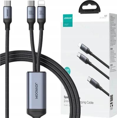 Image de Cable Joyroom Speedy Series S-A21 2W1 Usb-C - Usb-C / Lightning 100W 1.5M - Czarny