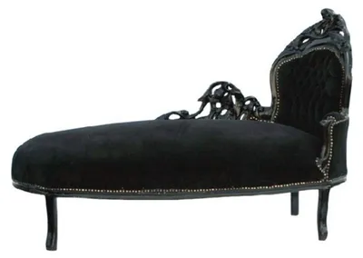 Produktbild von Barock Chaiselongue Schwarz/Schwarz