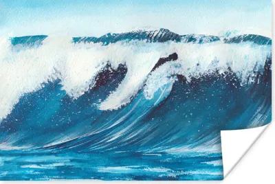 Produktbild von MuchoWow® Poster Golf - Meer - Aquarell 60x40 cm - Schlafzimmerdekoration