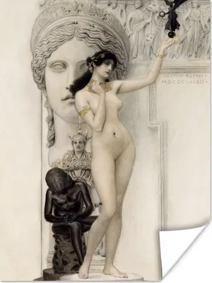 Produktbild von MuchoWow® Poster Allegorie der Bildhauerei - Gustav Klimt 60x80 cm - Schlafzimmer Dekoration