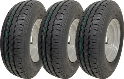 Zdjęcie produktu dla 145R10 Opony i koła do przyczep 4x100mm PCD 84/82N Nośność 500kg (zestaw 3 szt.)
