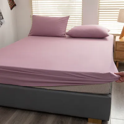 Produktbild von Spannbettlaken Spannbetttuch 100% Baumwolle Bettlaken,200x220cm,Keine Kissenbezüge, Fit Matratze bis 25cm (lila)