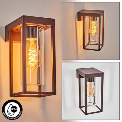 Produktbild von Nardò Außenwandlampe aus Metall/Glas in Rostfarben/Klar