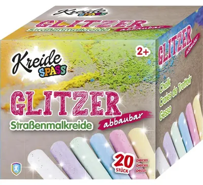 Produktbild von Xtrem Toys & Sports KREIDESPASS Glitzer Straßenmalkreide, 20 Stück