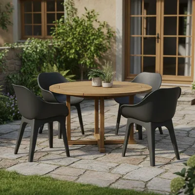 Produktbild von Beachfield - Outdoor Stuhl, Anthrazit, 4er Set Italy