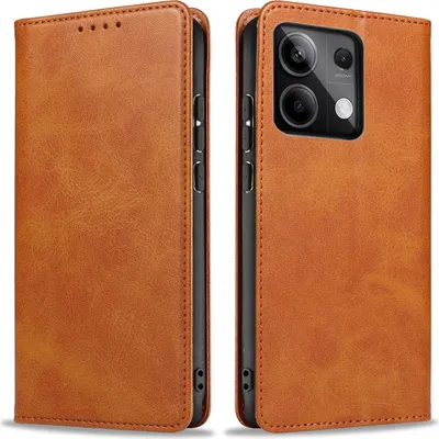 Produktbild von Handyhülle für Xiaomi Redmi Note 13 Pro 5G Kunstleder Flip Cover Hülle Handytasche Case Kartenfach Farbe: Hellbraun