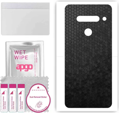 Produktbild von apgo Rückseite Schutzfolie, Skin, kompatibel mit LG G8 ThinQ, Hinten Displayschutzfolie aus Vinylfolie, kratzfest, einfache Montage - Schwarze Honigwabe
