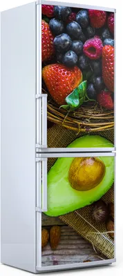 Produktbild von Magnete Dekorative - 70 cm x 190 cm - Küche - Magnetmatte Kühlschrankmagnete - Früchte Auf Holz