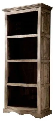 Immagine prodotto di MASSIVMOEBEL24 | scaffale in legno di Sheesham / palissandro 75x40x175 grigio scuro oliato LEEDS #46