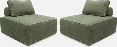 Produktbild von sweeek - 2er-Set Sofa-Modul-Sessel mit Cordbezug  - Grün