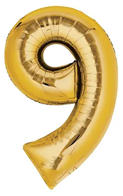 Produktbild von Folienballon, 80 cm, gold, Ziffer "9"