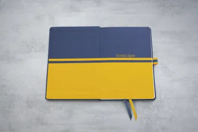 Produktbild von SIGEL LS105 Notizbuch linescape - liniert - ca. A5 - blau, gelb - Hardcover - 176 S. -