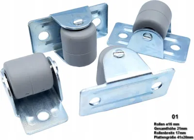 Produktbild von Möbelrollen 01 Transportrollen Kastenrolle Rolle Gummi Gummirolle Mini Ø 16mm
