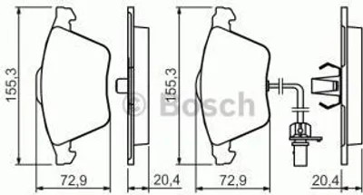 Produktbild von Bosch Bremsbelagsatz, Scheibenbremse  0 986 494 283