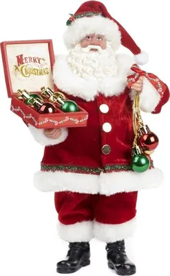 Produktbild von Goodwill Weihnachtsmann Weihnachtspuppe Weihnachtsmann Rot-Grün H 28 cm