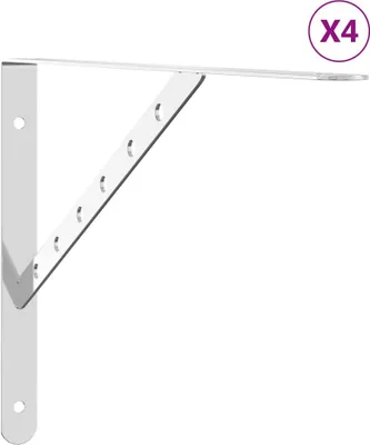 Image de vidaXL Support d'étagère 4 pcs. 40x2,5x25 cm argenté acier inoxydable