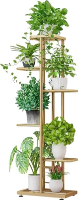 Image de Support pour plantes, 6 niveaux, rangement polyvalent, or