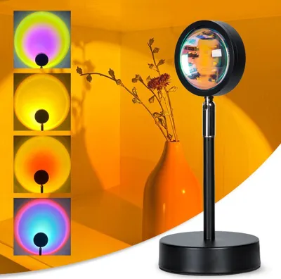 Produktbild von Lampa při západu slunce LED projektor Světlo Noční lampy USB projekční lampa Západ slunce Stolní lampa Fotografické rekvizity s okolním světlem