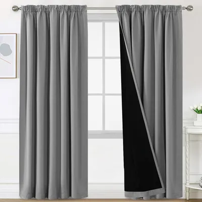 Verdunkelungsvorhänge 2er-Set 132x240 cm grau