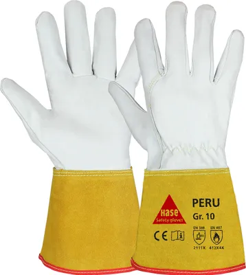 Produktbild von Hase Schweißerhandschuhe Peru Größe 10, Ziegennappaleder 10 Stk