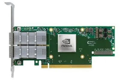 Produktbild von Nvidia Mellanox ConnectX-6 VPI, Eingebaut, Kabelgebunden, PCI Express, Ethernet / Fiber, 10000 Mbit/s, Mehrfarbig