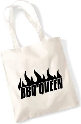 Produktbild von Huuraa Jutebeutel BBQ Queen Flammen 10 Liter Natural Baumwolle Tasche Geschenkidee
