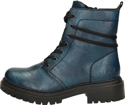 A single blue boot is shown against a white background.