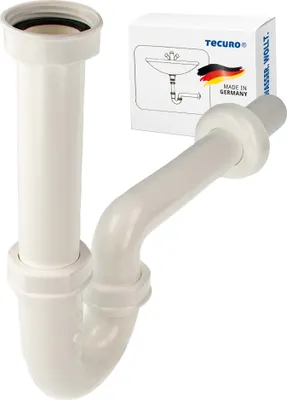 Produktbild von tecuro Geruchsverschluss Ablaufgarnitur Siphon für Waschtisch, 1 1/4 Zoll - Kunststoff weiß