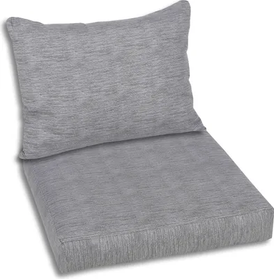 Produktbild von GO-DE Textil, Loungekissen Lounge-Sitzecke, Einzelset, Farbe: grau, Maße ca.: 60 bzw. 40 cm x 60 cm x 12 bzw. 15 cm, Rückenhöhe: 40