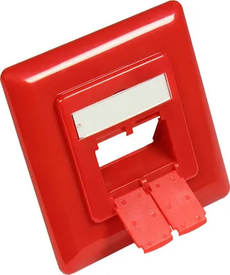 Produktbild von Zentralstück 50x50mm inkl. Abdeckrahmen 80x80mm für Netzwerkdosen, verkehrsrot RAL3020, Good Connections®