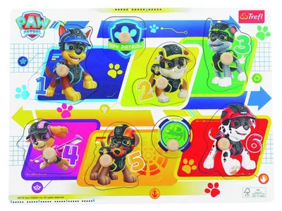 Zdjęcie produktu dla Trefl Zabawka Drewniana Puzzle Medium Psi Patrol 61630