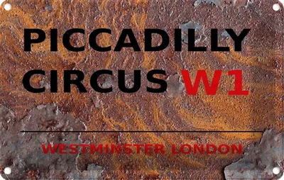 Produktbild von vianmo Blechschild 12x18 cm Westminster Piccadilly Circus W1 Abenteuer Reisen England Urlaub