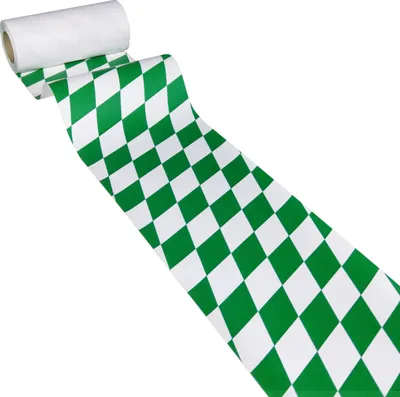 Produktbild von 50m x 0,20m JUNOPAX® Papier Tischband Raute grün-weiß