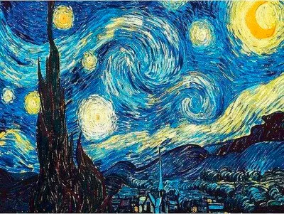 Produktbild von Malen nach Zahlen "Van Gogh - Sternennacht" 40 x 50 cm, auf Keilrahmen