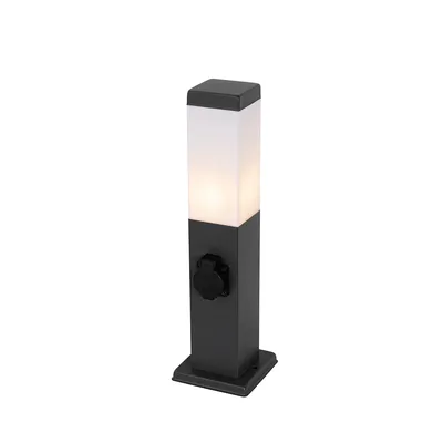 Zdjęcie produktu dla Lampa ogrodowa ciemnoszara 45 cm z gniazdem IP44 - Malios