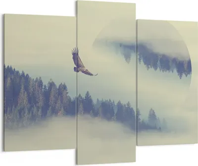 Produktbild von Bild auf Leinwand - Leinwandbild - Vogel Natur Wald - 130x100cm - Wand Bild - Wanddeko - Leinwanddruck - Bilder - Kunstdruck - Wanddekoration - Leinwand bilder - Wandkunst - CB130x100-3853