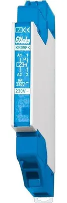 Produktbild von ELTAKO Koppelrelais KR09PK-230V, 230V, 1 Schließer, 6A, 1/2TE, plombierbar, blau, 1 Stk.